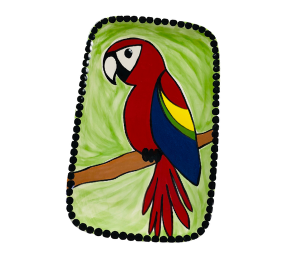 Anchorage Scarlet Macaw Plate