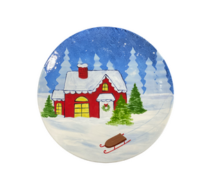 Anchorage Christmas Cabin Plate