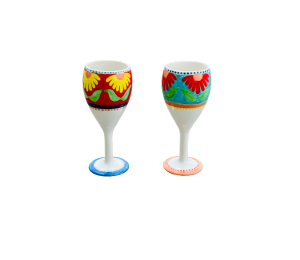 Anchorage Floral Wine Glass Set